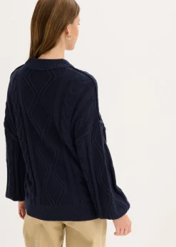 Clearance Jersey holgado con patrón trenzado Mujer Jerséis|Ropa De Punto