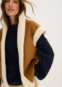 Clearance Jersey holgado con patrón trenzado Mujer Jerséis|Ropa De Punto