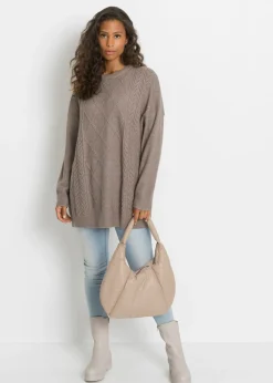 Discount Jersey holgado con patrón trenzado Mujer Jerséis|Ropa De Punto