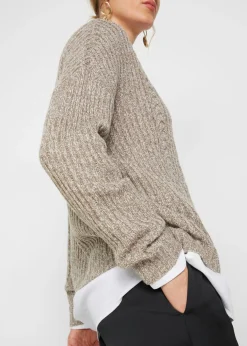 Sale Jersey holgado con patrón trenzado Mujer Jerséis|Ropa De Punto