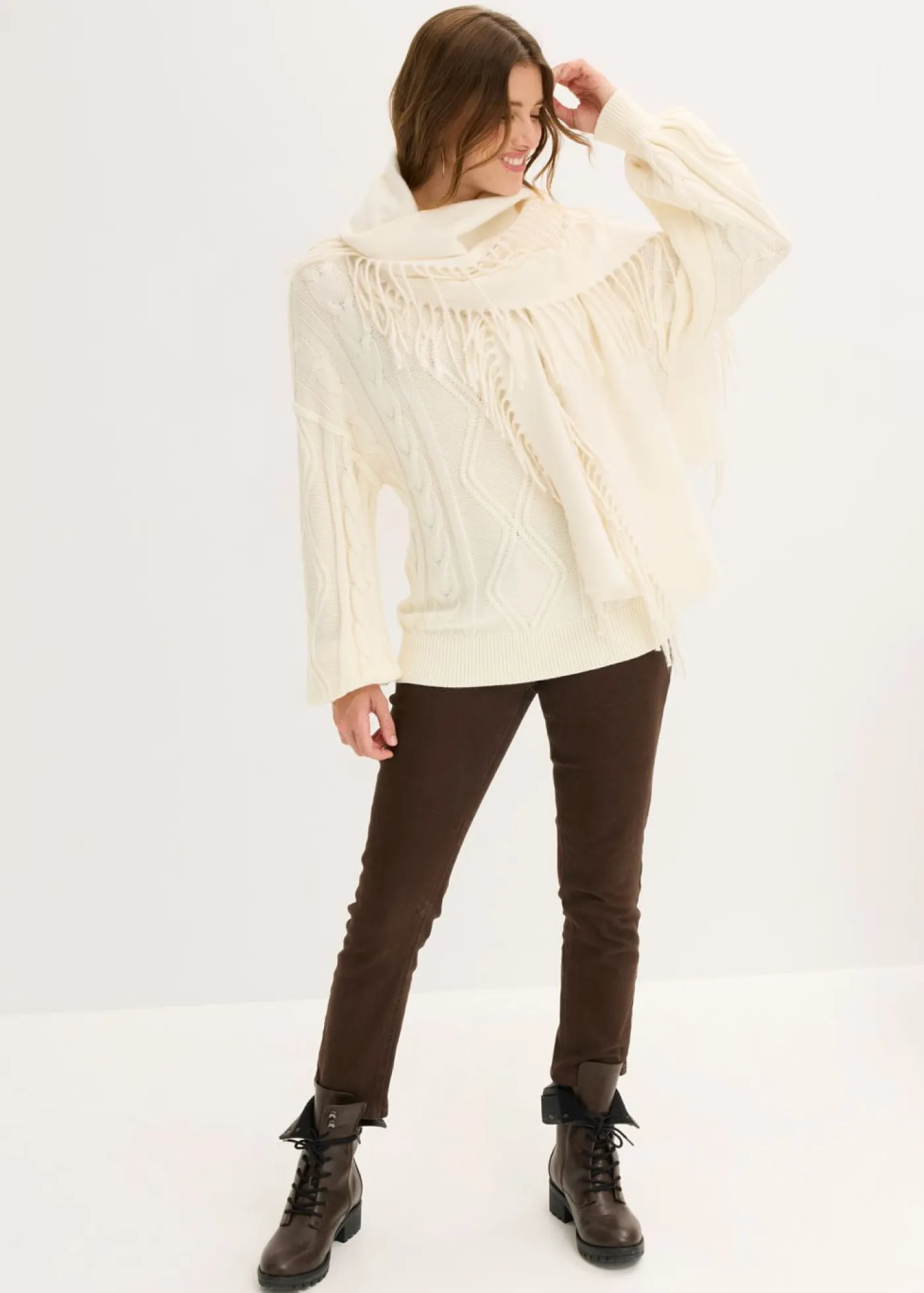 Hot Jersey holgado con patrón trenzado Mujer Jerséis|Ropa De Punto
