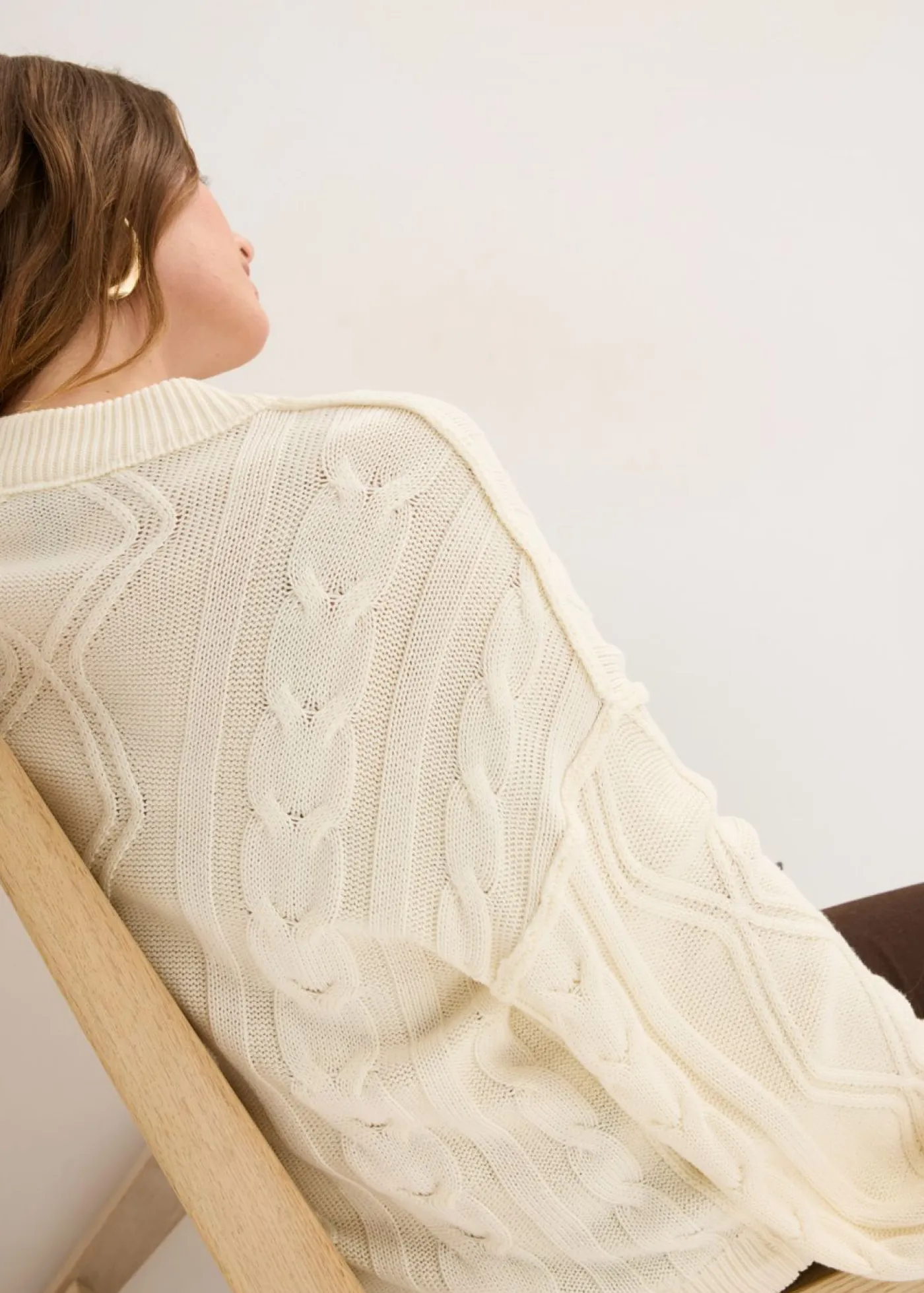 Hot Jersey holgado con patrón trenzado Mujer Jerséis|Ropa De Punto