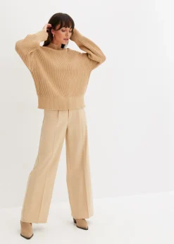 Outlet Jersey holgado de algodón puro Mujer Jerséis|Ropa De Punto