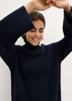 Clearance Jersey holgado de cuello vuelto de mezcla de algodón Mujer Jerséis|Ropa De Punto