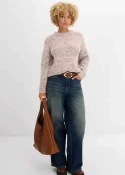 Clearance Jersey holgado de hilo espeso Mujer Jerséis|Ropa De Punto