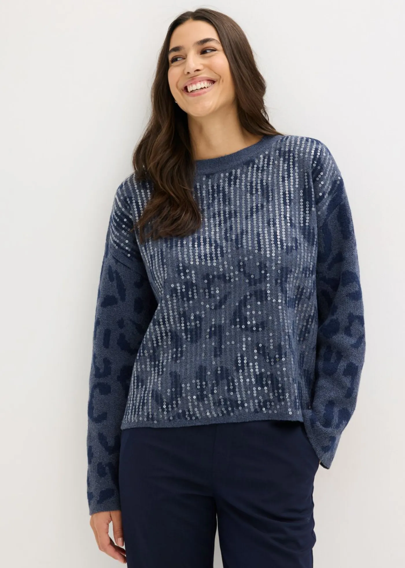 Best Jersey holgado de jacquard con lentejuelas Mujer Jerséis|Ropa De Punto