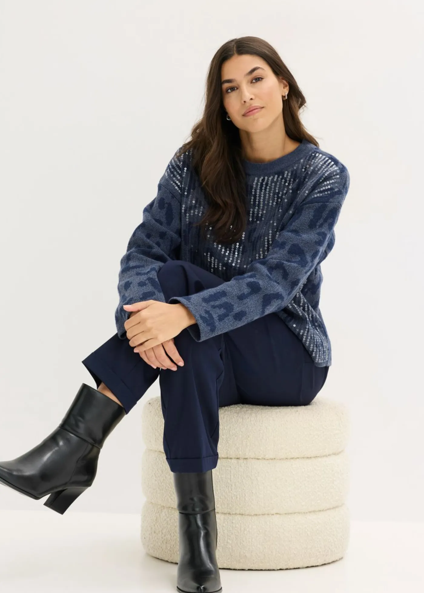 Best Jersey holgado de jacquard con lentejuelas Mujer Jerséis|Ropa De Punto