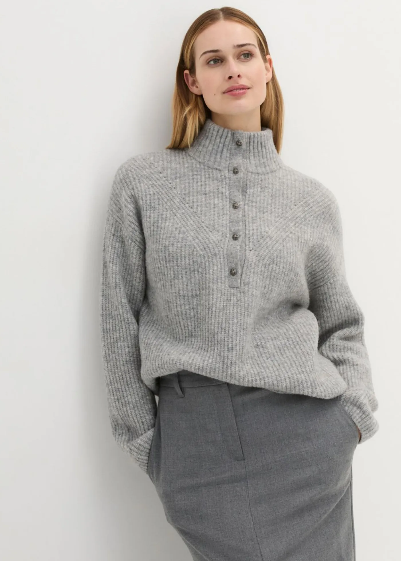 Jersey holgado de lana con alpaca Mujer Premium|Jerséis