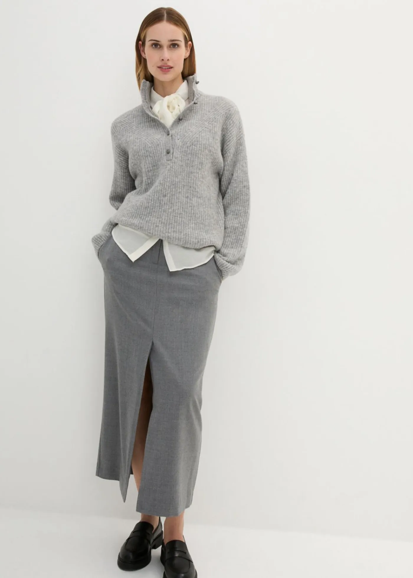 Jersey holgado de lana con alpaca Mujer Premium|Jerséis