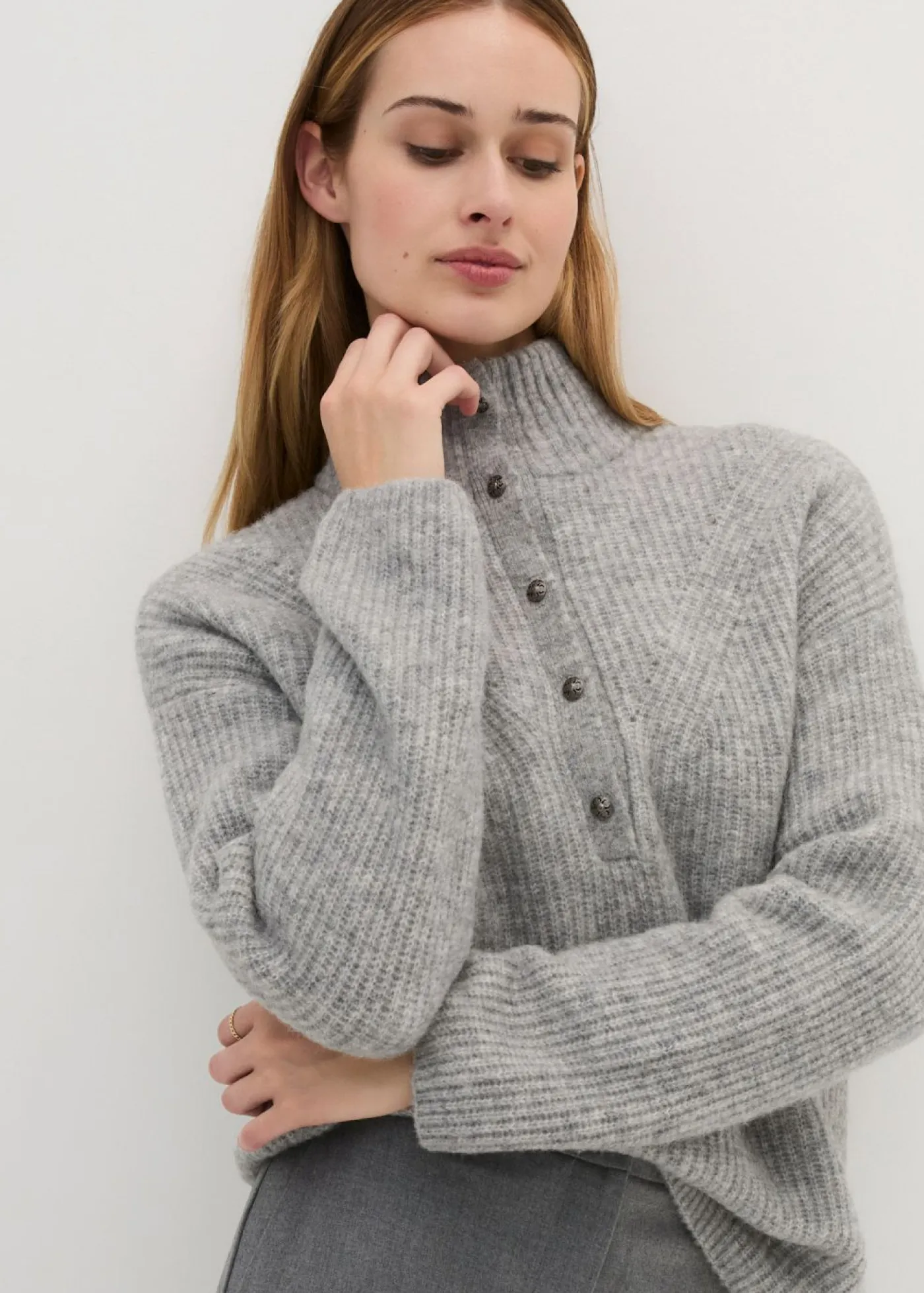 Jersey holgado de lana con alpaca Mujer Premium|Jerséis