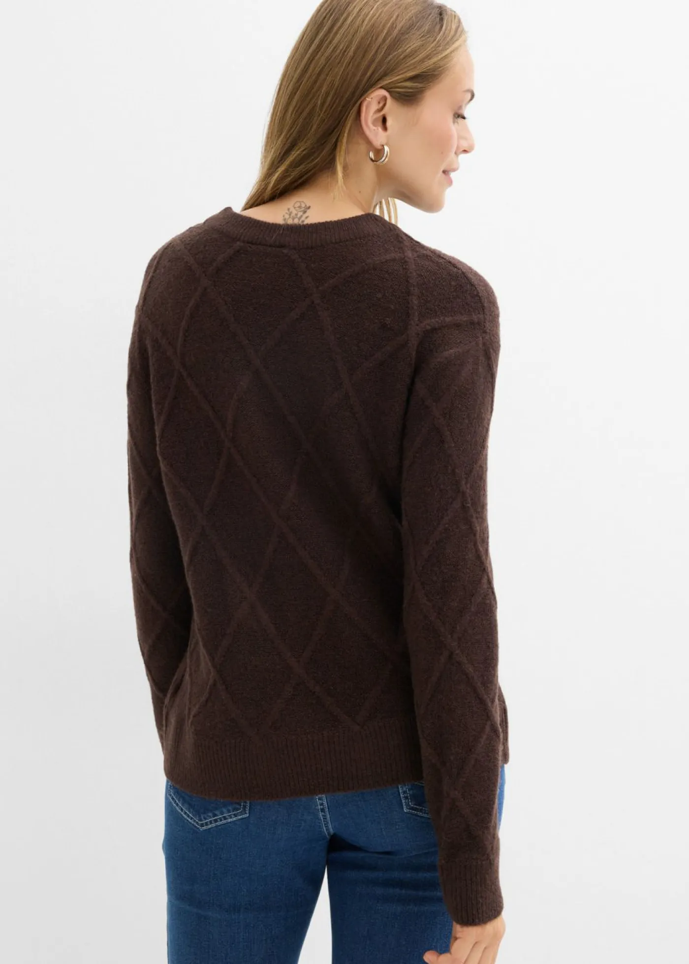 Online Jersey holgado de punto trenzado Mujer Jerséis|Ropa De Punto