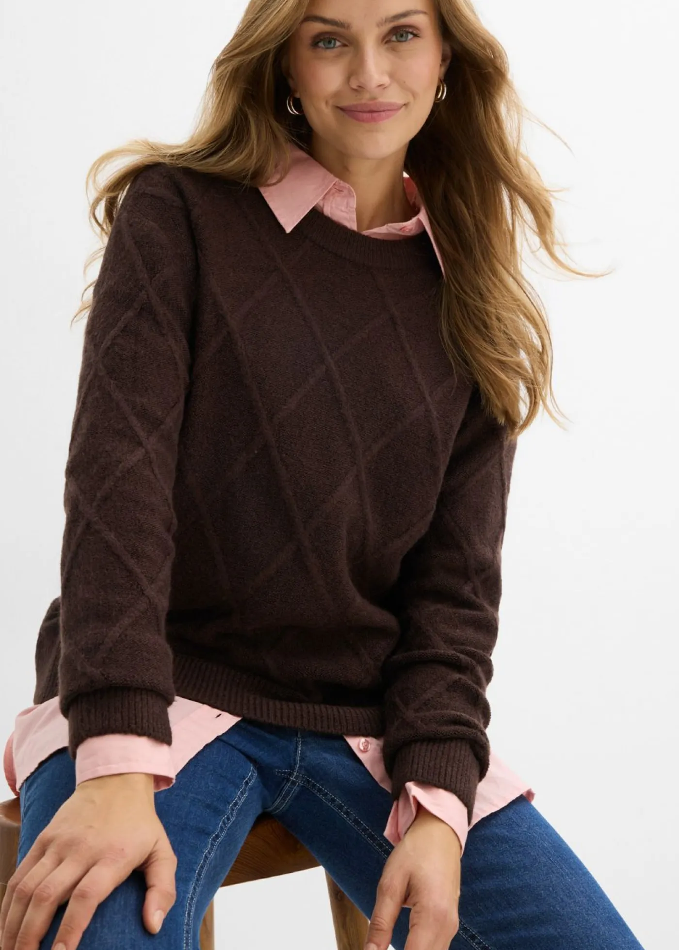 Online Jersey holgado de punto trenzado Mujer Jerséis|Ropa De Punto