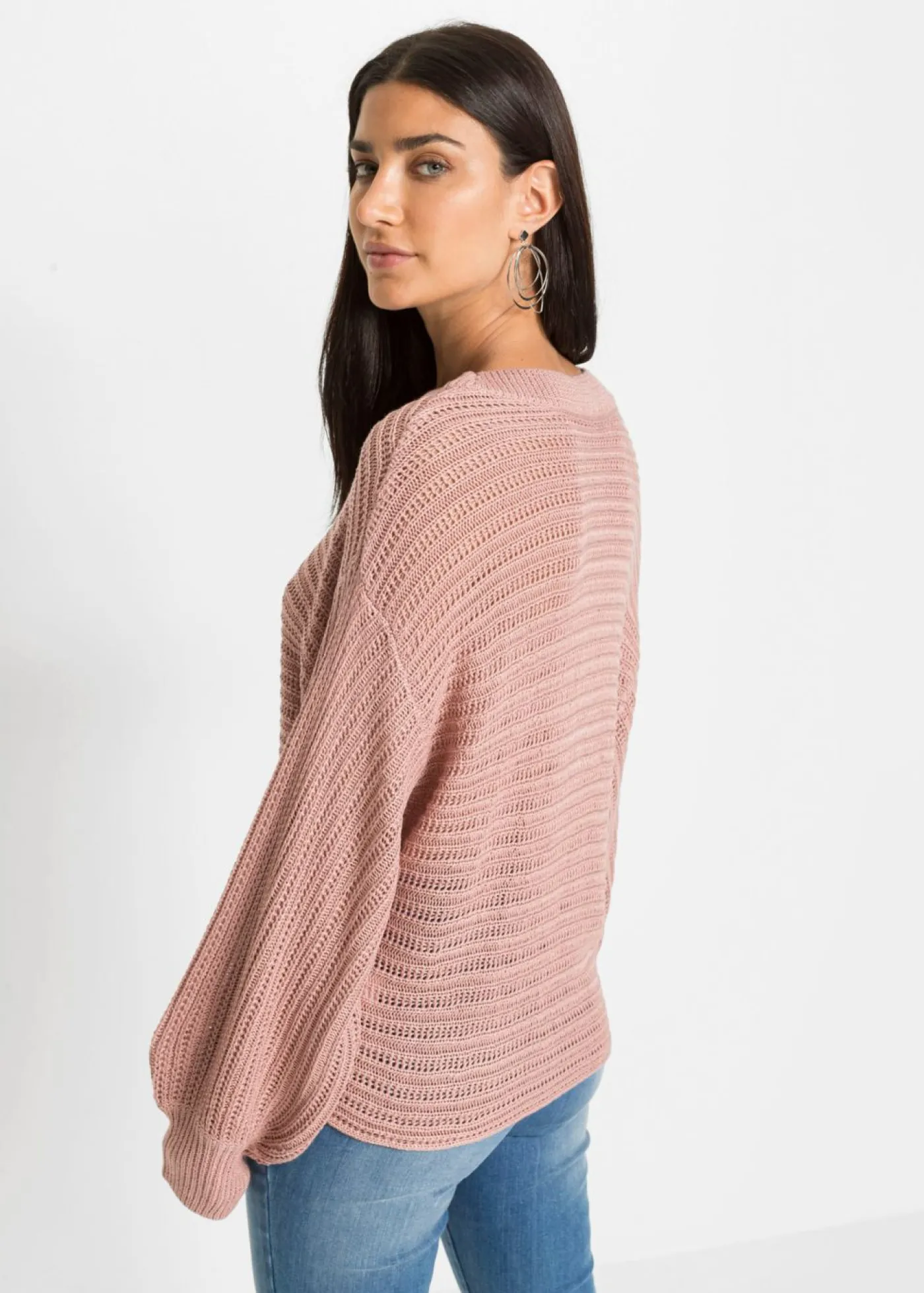 Outlet Jersey holgado de punto troquelado Mujer Jerséis|Ropa De Punto