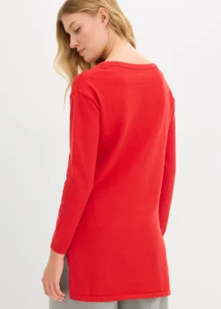 Jersey largo con algodón reciclado Mujer Básicos|Jerséis