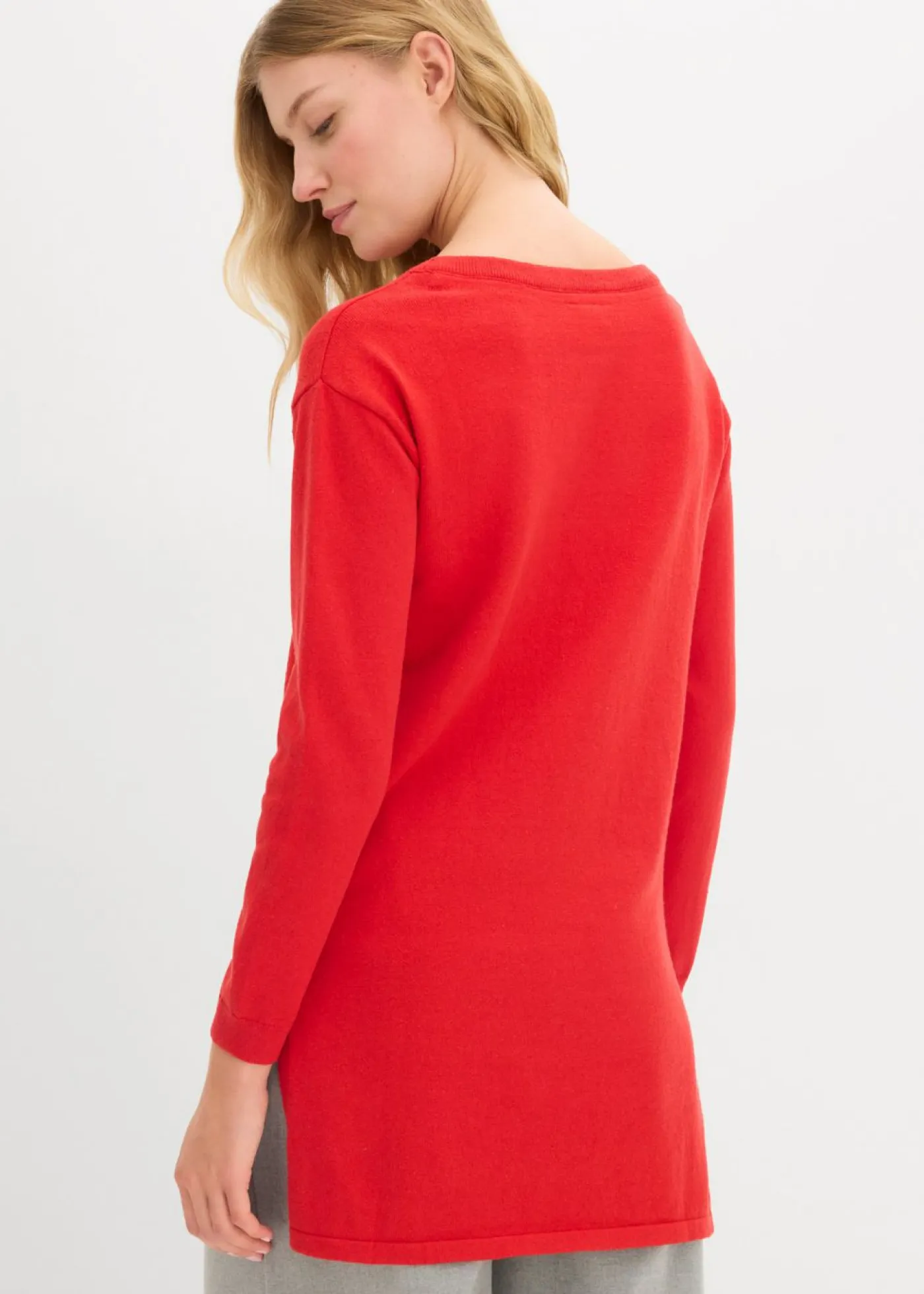 Jersey largo con algodón reciclado Mujer Básicos|Jerséis