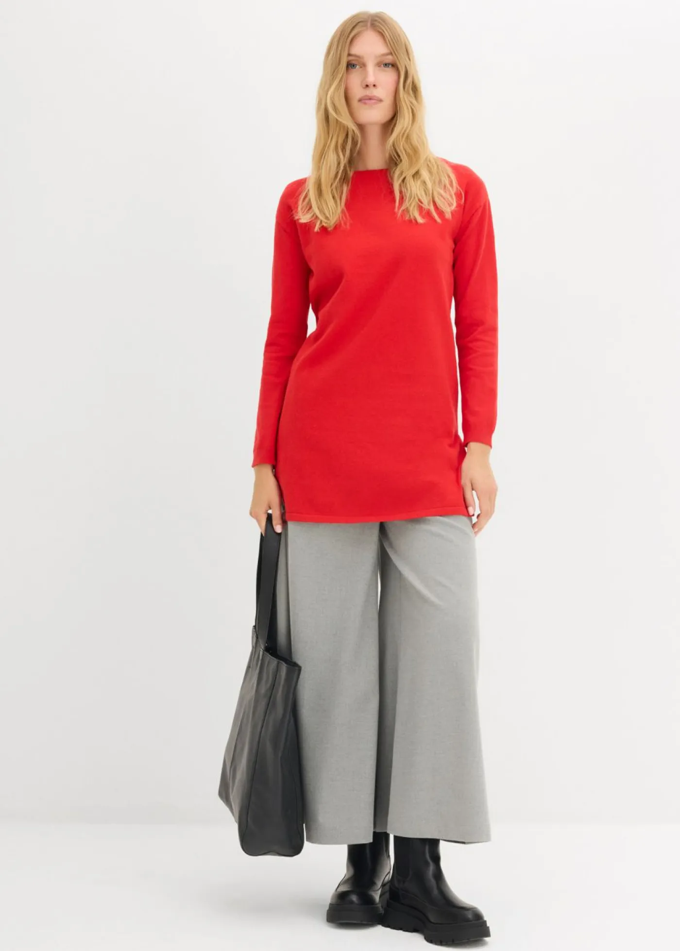 Jersey largo con algodón reciclado Mujer Básicos|Jerséis