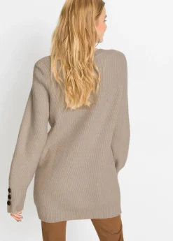 Clearance Jersey largo con botones Mujer Jerséis|Ropa De Punto