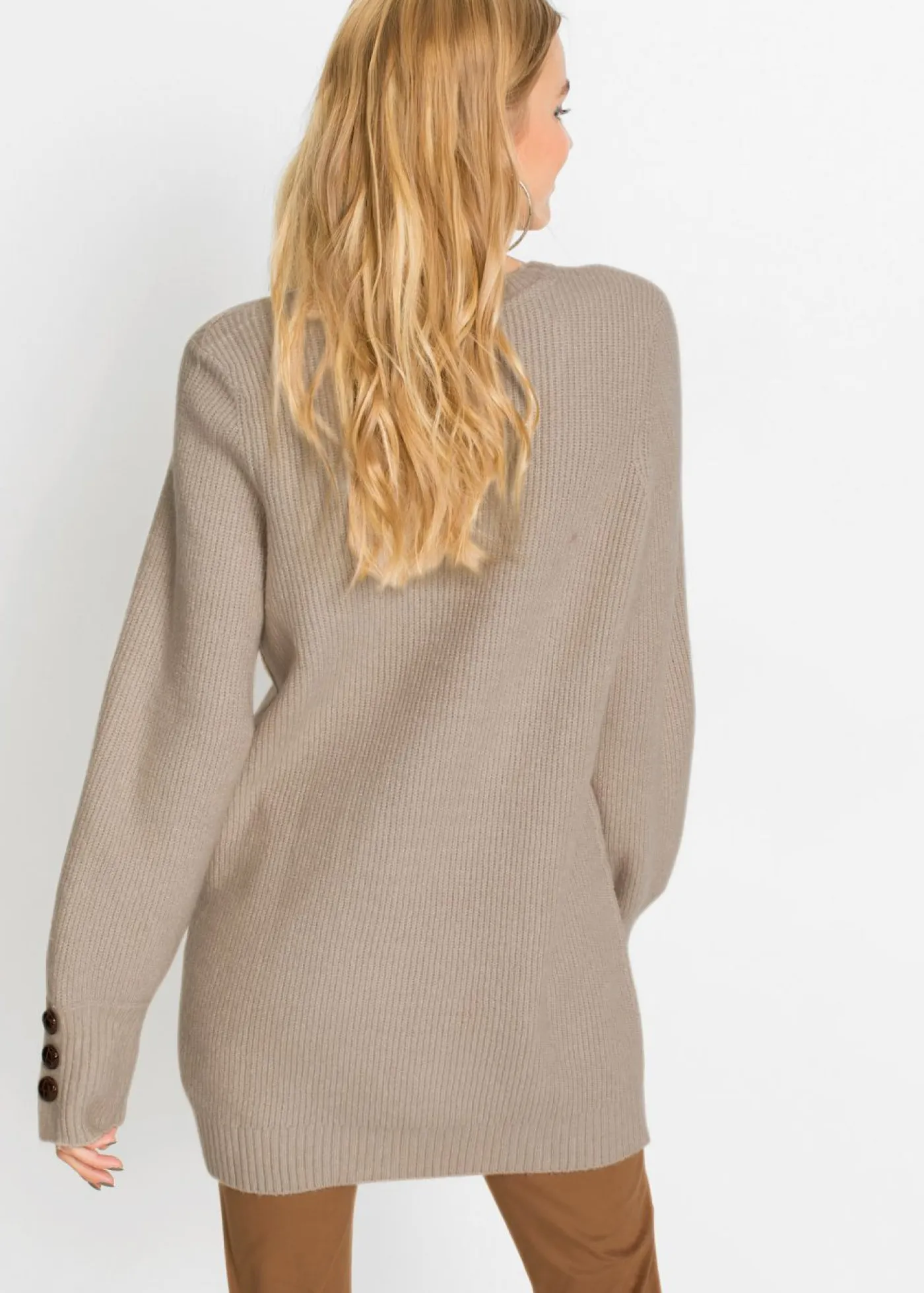 Clearance Jersey largo con botones Mujer Jerséis|Ropa De Punto