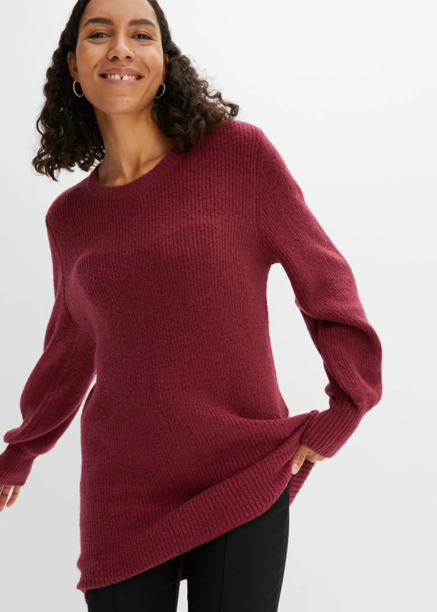 Online Jersey largo con botones Mujer Jerséis|Ropa De Punto