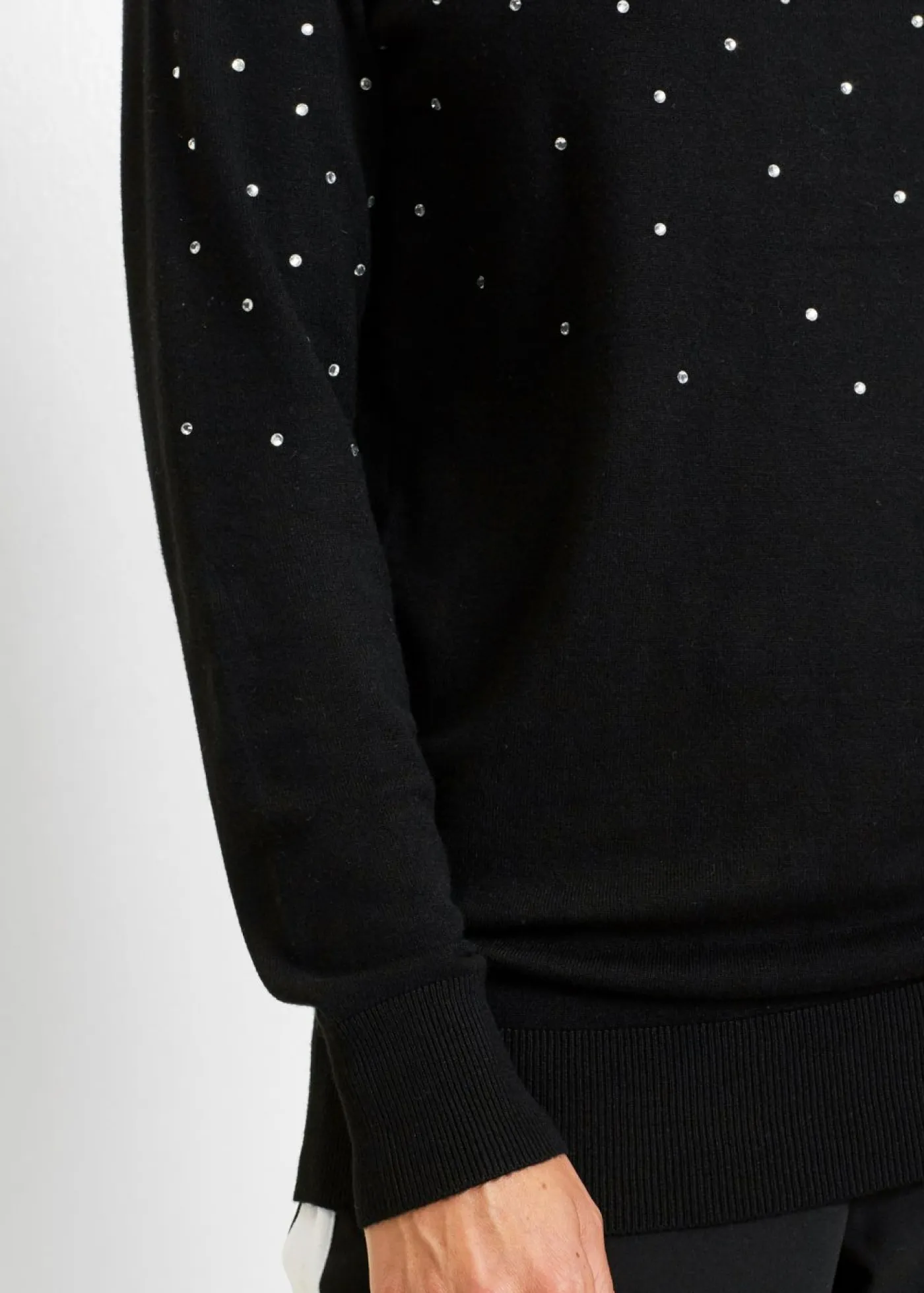 Best Jersey largo con piedras brillantes Mujer Jerséis|Ropa De Punto