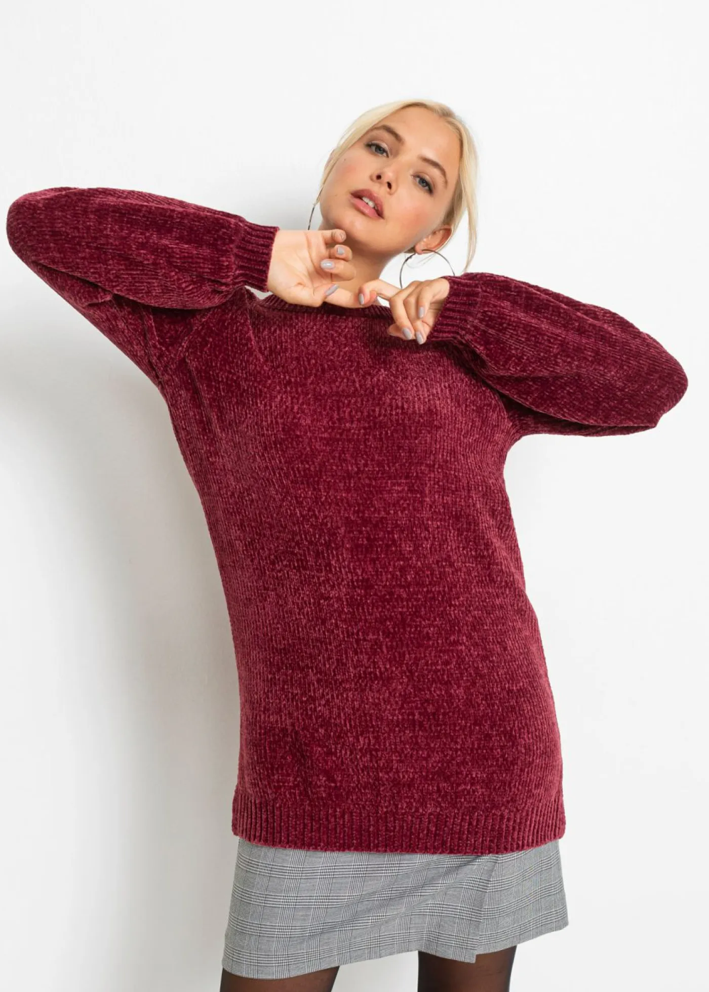 New Jersey largo de chenilla Mujer Jerséis|Ropa De Punto