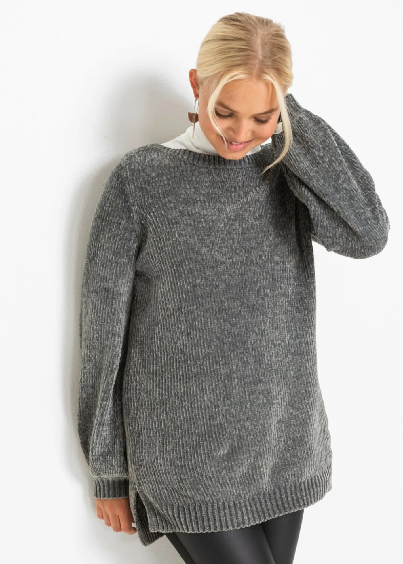 Online Jersey largo de chenilla Mujer Jerséis|Ropa De Punto