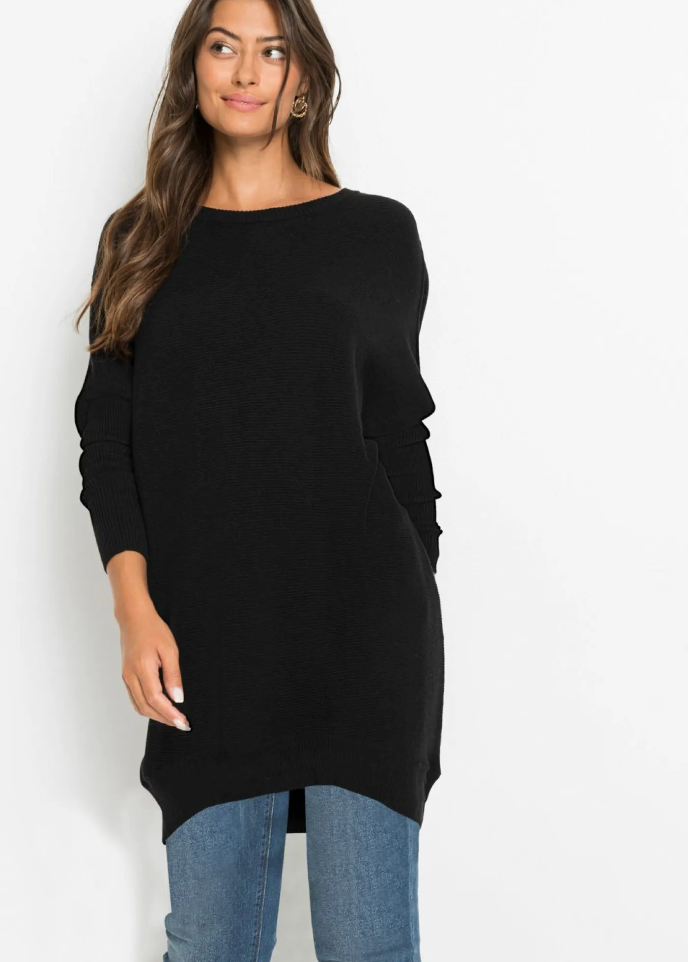 New Jersey largo de mezcla de viscosa Mujer Jerséis|Ropa De Punto