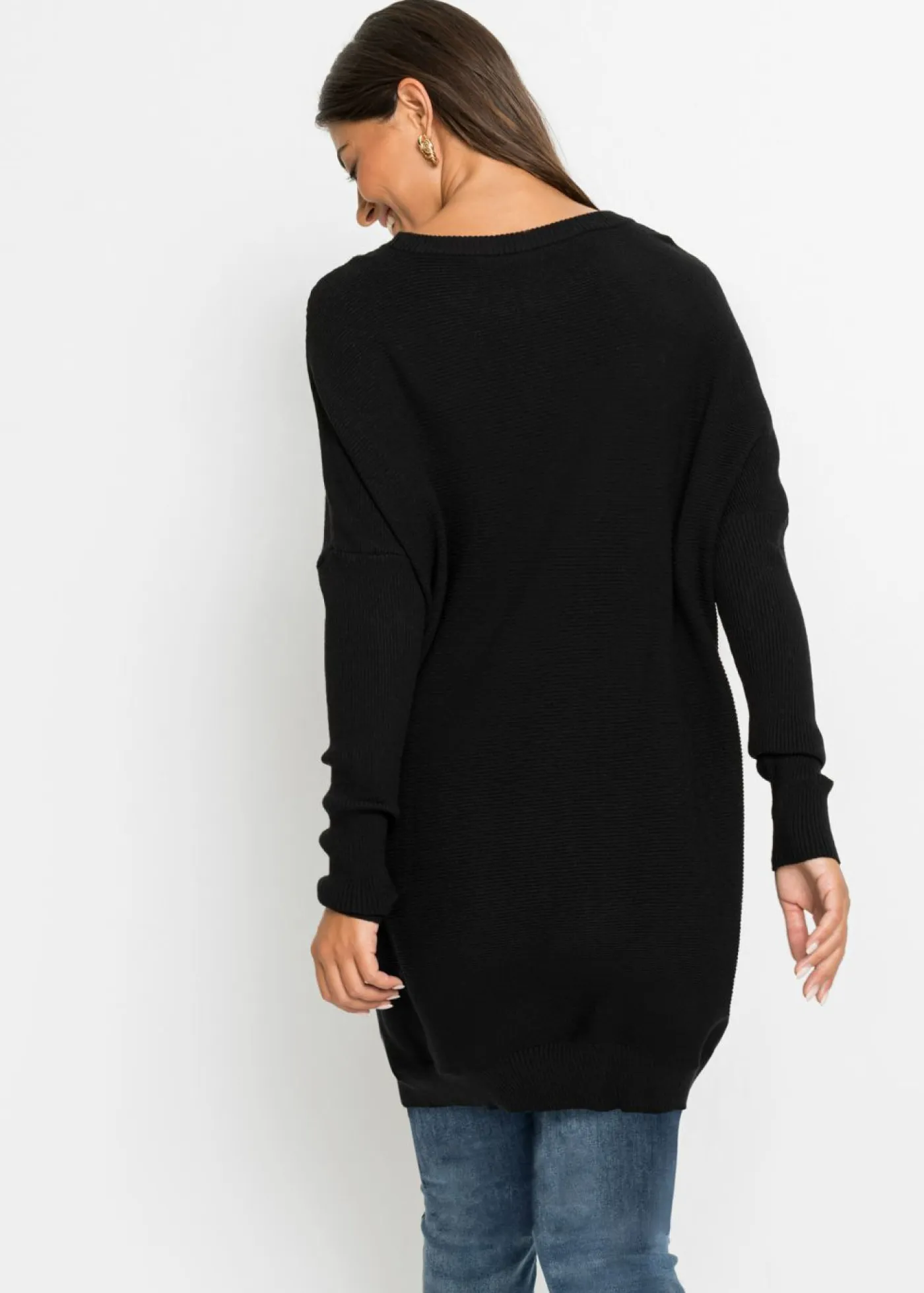 New Jersey largo de mezcla de viscosa Mujer Jerséis|Ropa De Punto