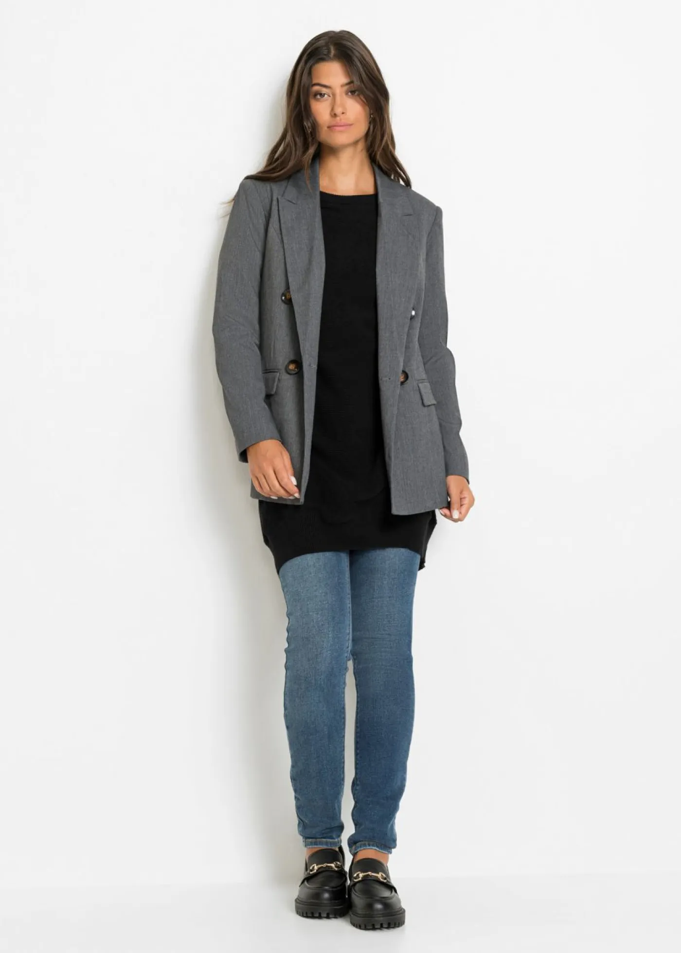 New Jersey largo de mezcla de viscosa Mujer Jerséis|Ropa De Punto