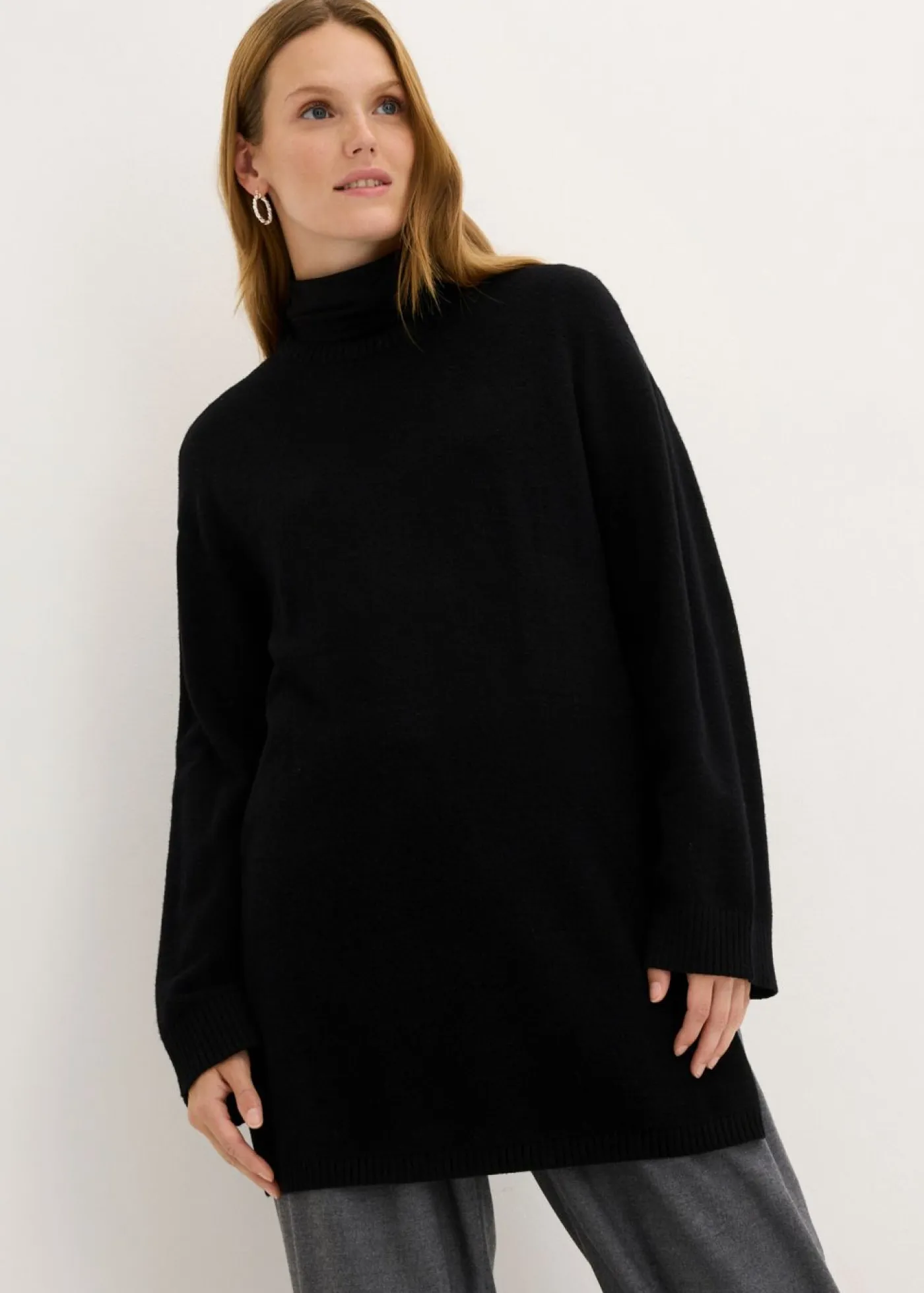 Best Jersey largo de punto fino con aberturas laterales en mezcla de viscosa Mujer Jerséis|Ropa De Punto