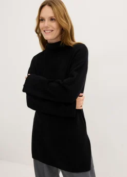 Best Jersey largo de punto fino con aberturas laterales en mezcla de viscosa Mujer Jerséis|Ropa De Punto