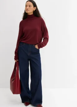 Best Jersey ligero de punto fino con cuello alto ancho, en mezcla de viscosa Mujer Esenciales|Jerséis