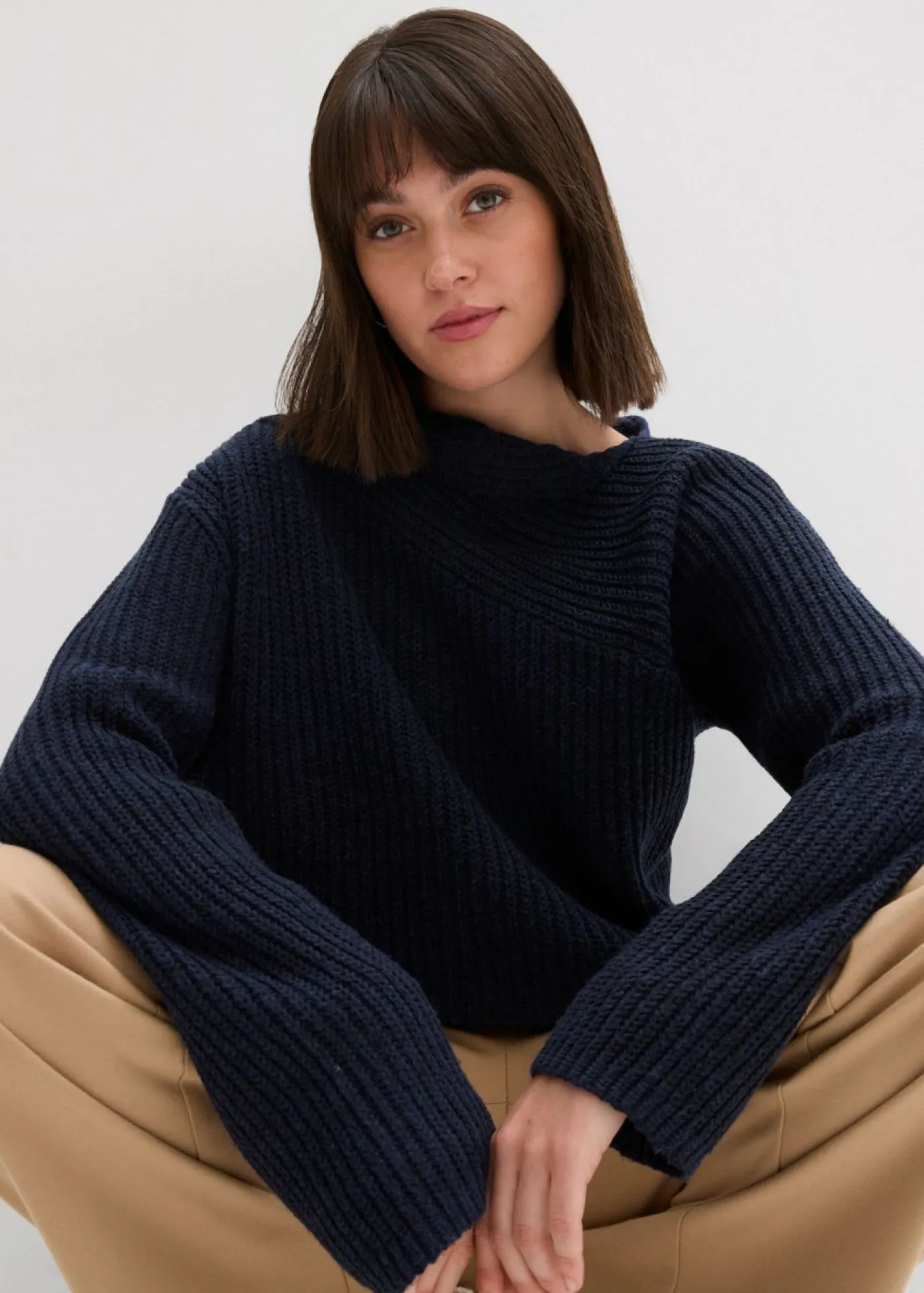 Jersey oversize de canalé Mujer Jerséis|Ropa De Punto