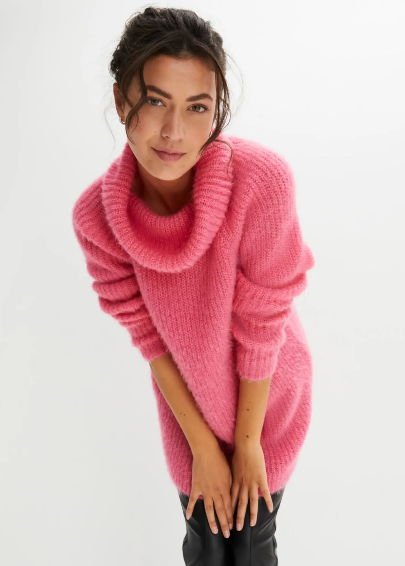 New Jersey oversize de cuello vuelto Mujer Jerséis|Ropa De Punto