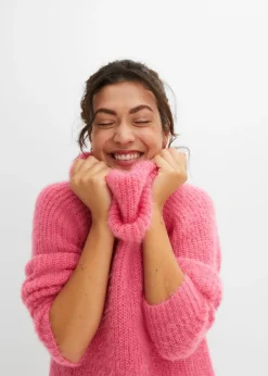 New Jersey oversize de cuello vuelto Mujer Jerséis|Ropa De Punto