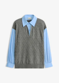 Clearance Jersey sin mangas con inserto de blusa y contenido de algodón Mujer Jerséis|Ropa De Punto