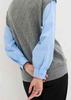 Clearance Jersey sin mangas con inserto de blusa y contenido de algodón Mujer Jerséis|Ropa De Punto
