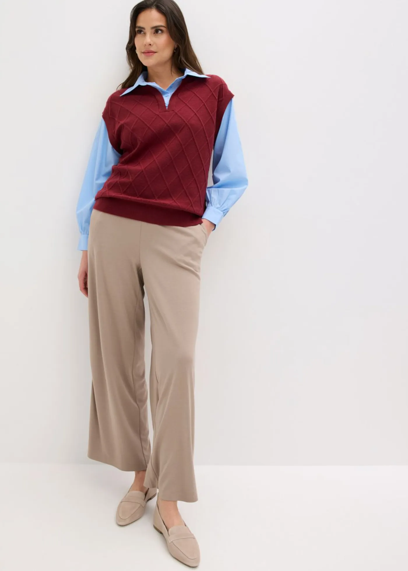 Clearance Jersey sin mangas con inserto de blusa y contenido de algodón Mujer Jerséis|Ropa De Punto