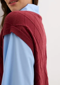 Clearance Jersey sin mangas con inserto de blusa y contenido de algodón Mujer Jerséis|Ropa De Punto