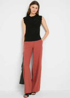 Sale Jersey sin mangas de ajour de mezcla de algodón Mujer Jerséis|Novedades