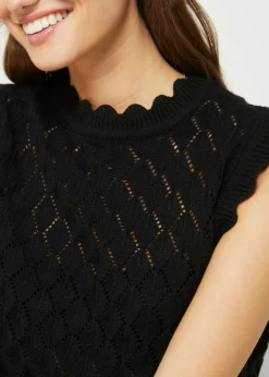 Sale Jersey sin mangas de ajour de mezcla de algodón Mujer Jerséis|Novedades