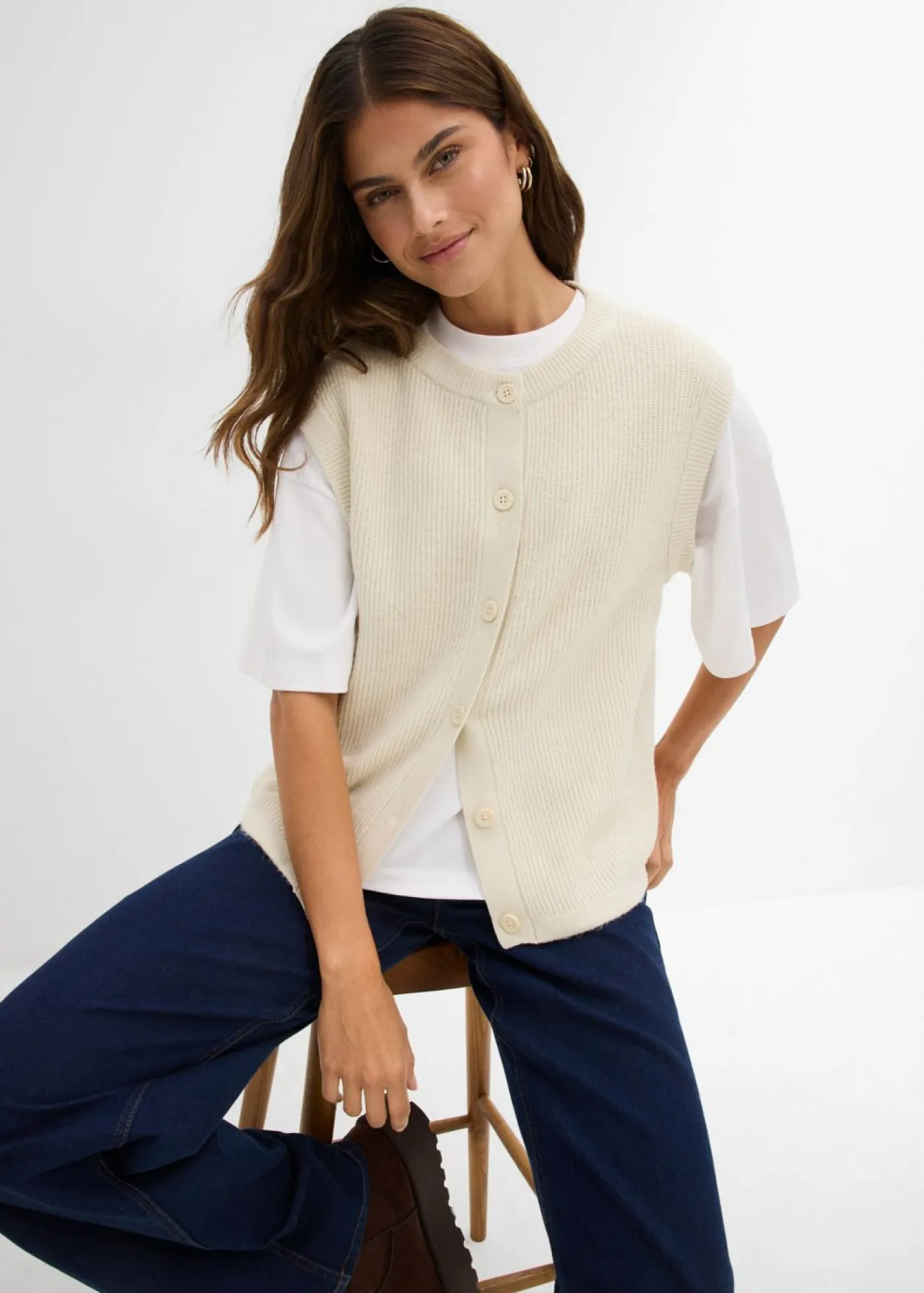 Sale Jersey sin mangas de punto grueso Mujer Básicos|Jerséis