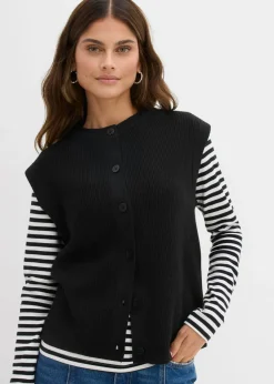Best Jersey sin mangas de punto grueso Mujer Básicos|Jerséis