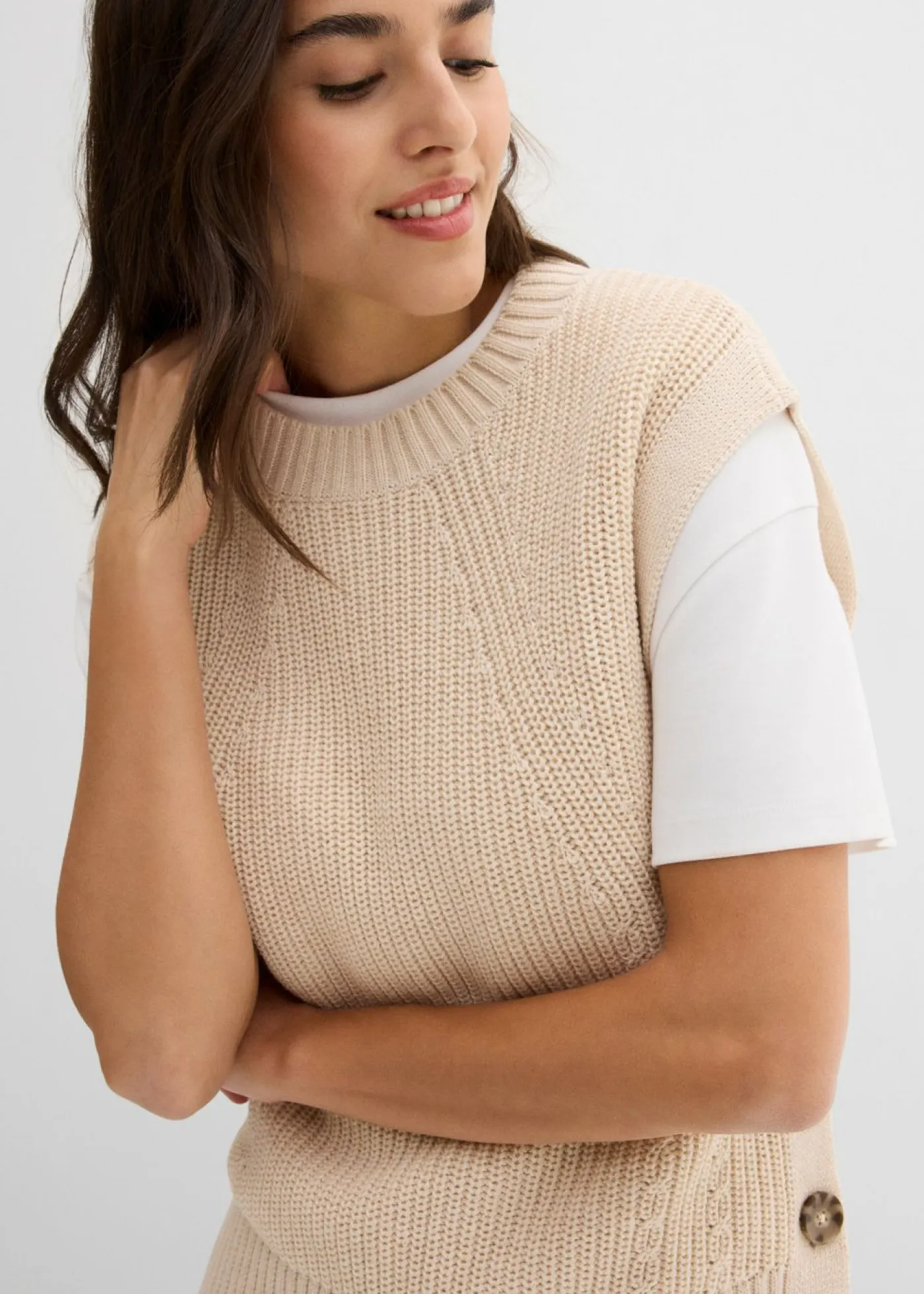 New Jersey sin mangas de punto Mujer Jerséis|Ropa De Punto