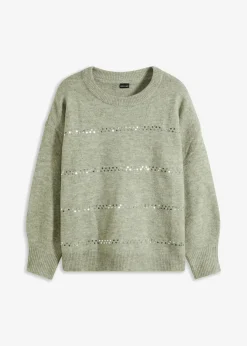 Discount Jersey tipo boxy con lentejuelas Mujer Jerséis|Ropa De Punto