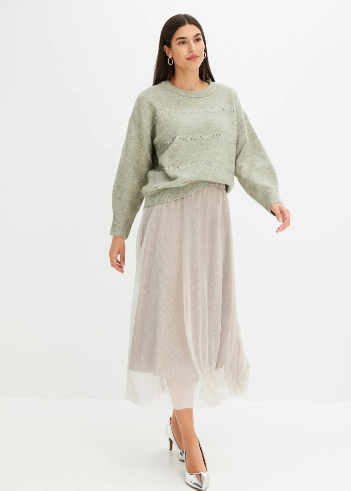 Discount Jersey tipo boxy con lentejuelas Mujer Jerséis|Ropa De Punto