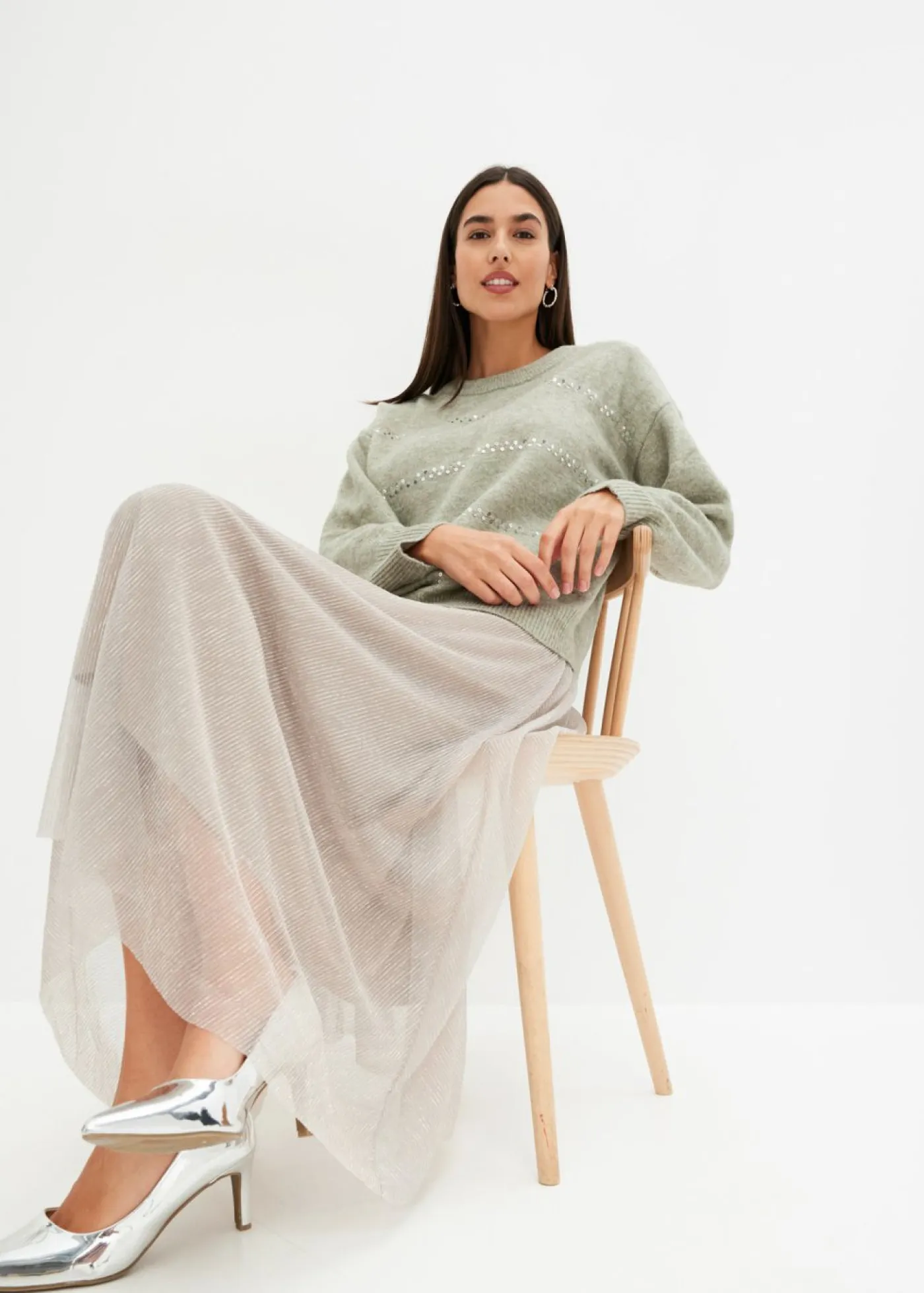 Discount Jersey tipo boxy con lentejuelas Mujer Jerséis|Ropa De Punto