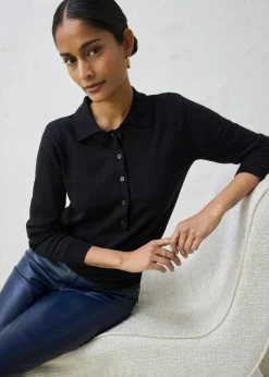 Online Jersey tipo polo con seda Mujer Premium|Jerséis
