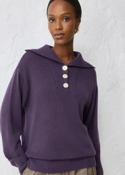 Outlet Jersey troyer con lana merina Mujer Jerséis