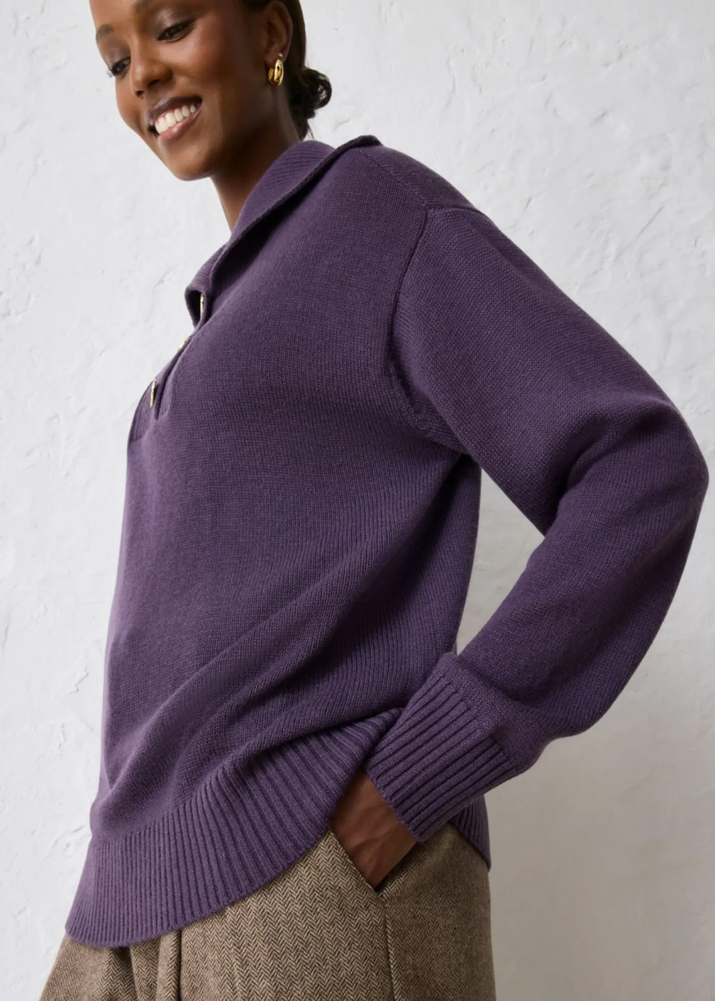 Outlet Jersey troyer con lana merina Mujer Jerséis
